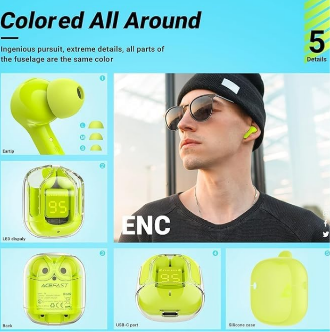 EXCLUSIVE 60% EAD OFFER โ EARLY ACCESS DISCOUNT!
Brand: Generic
S.I Enterprises Air31 Earbuds Wireless Crystal Transparent Bluetooth 5.3 Air 31 Ear Buds Wireless Headset Transparent Charging Case Heavy B