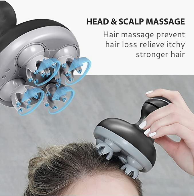 Electric Head Massager | Type-C Charging | Portable Scalp Massager for Hair Growth, Relaxation & Stress Relief | 3 Smart Modes
